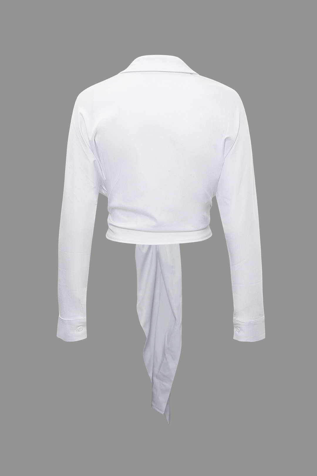 Knot Front Long Sleeve Shirt And Tassels Hem Split Maxi Skirt Set