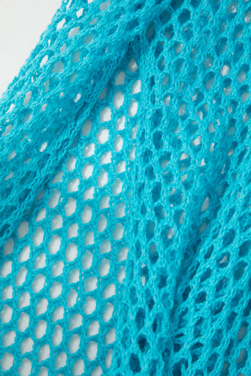 Open Knit Backless Slit Cover-up Dress