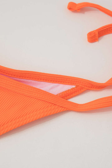 Frill Trim Tie Side Bikini Set