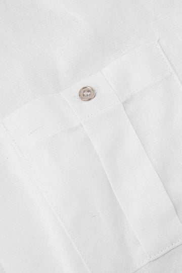 Linen-Blend Pocket Shirt