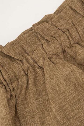 Linen-Blend Frill Tie Waist Shorts