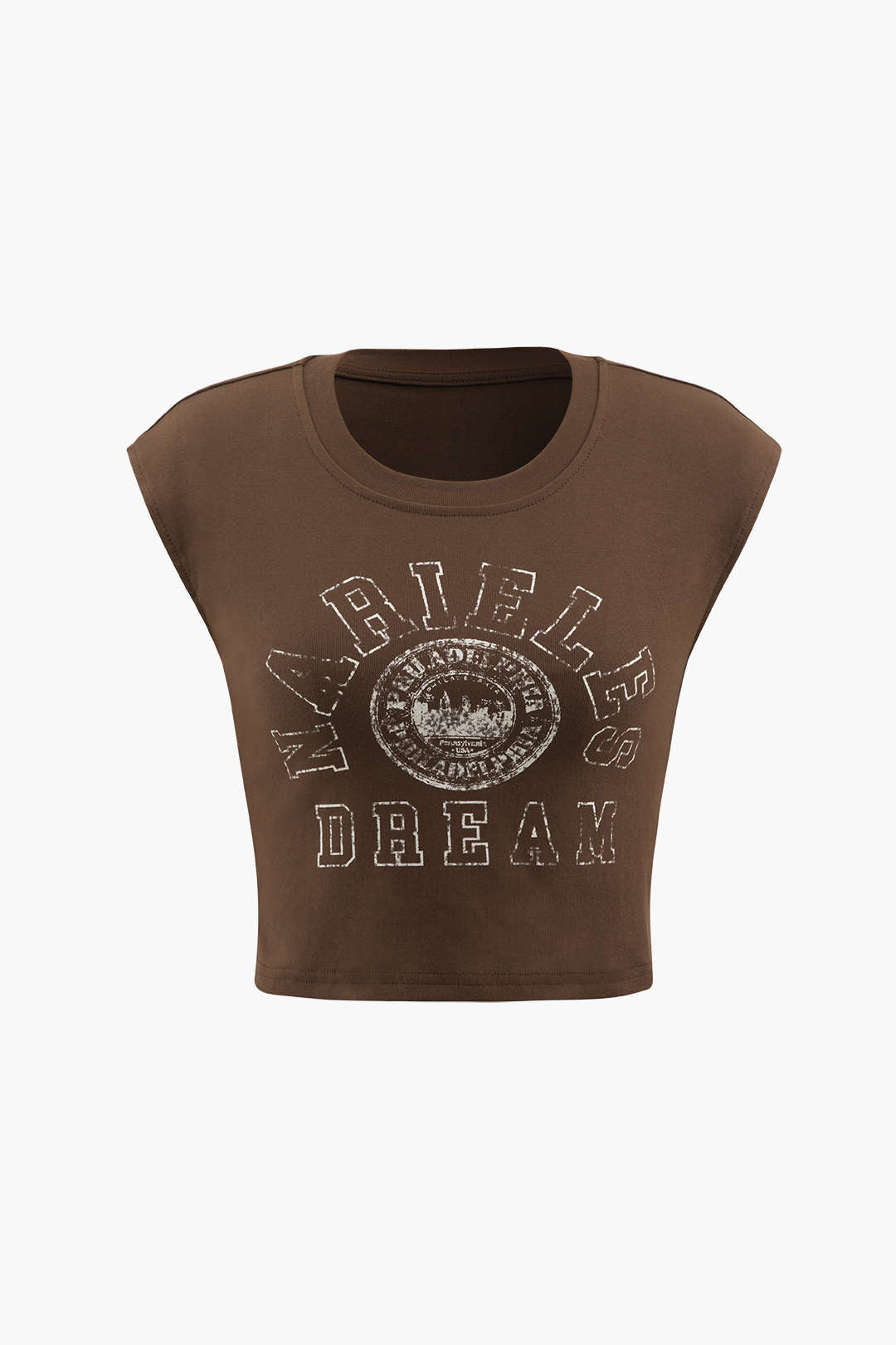 Narieles Dream Padded-Shoulder Crop T-Shirt