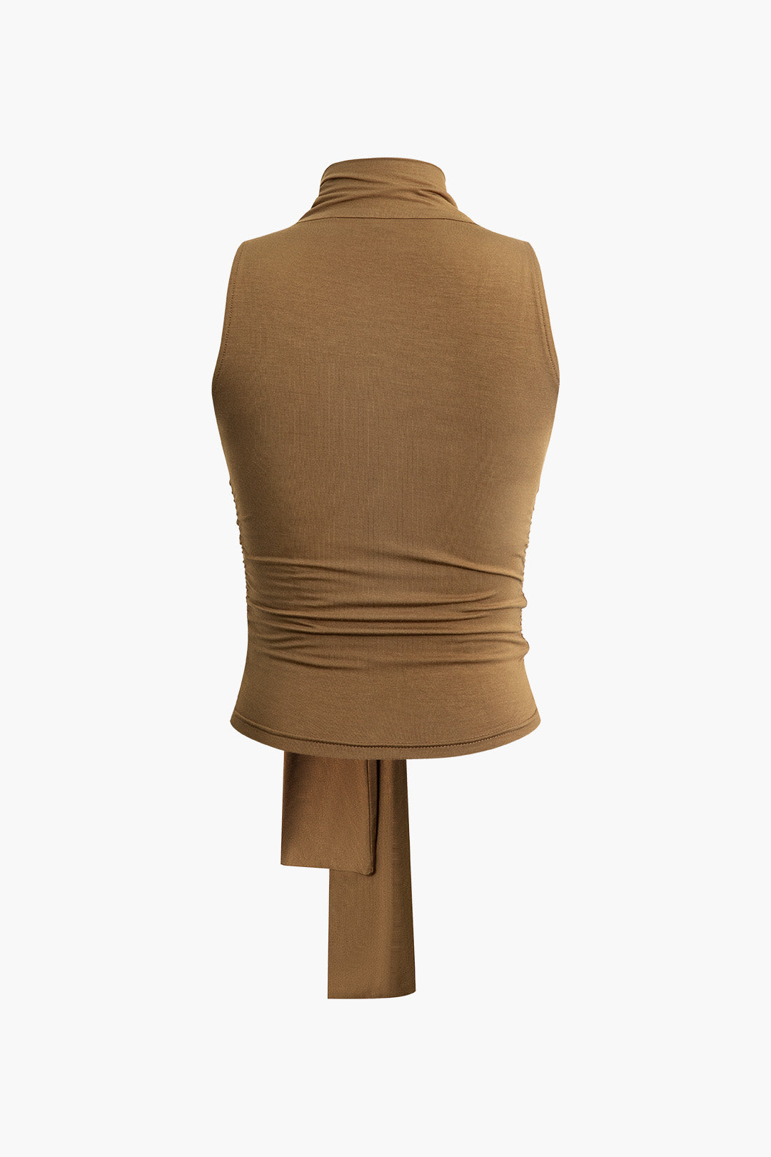 Ruched V-neck Knot Detail Tank Top
