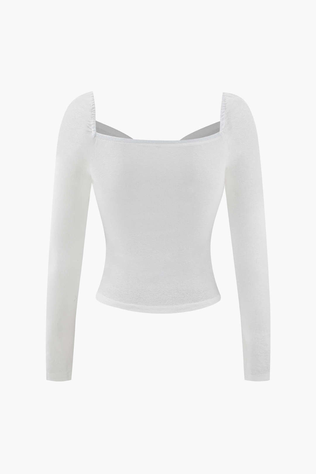 V-neck Ruched Bust Long Sleeve Top