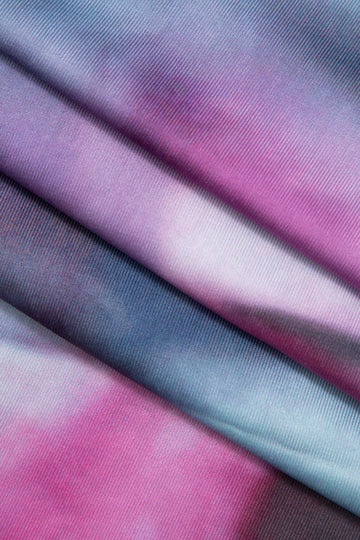 Tie Dye Halter Asymmetric Ruffle Midi Dress