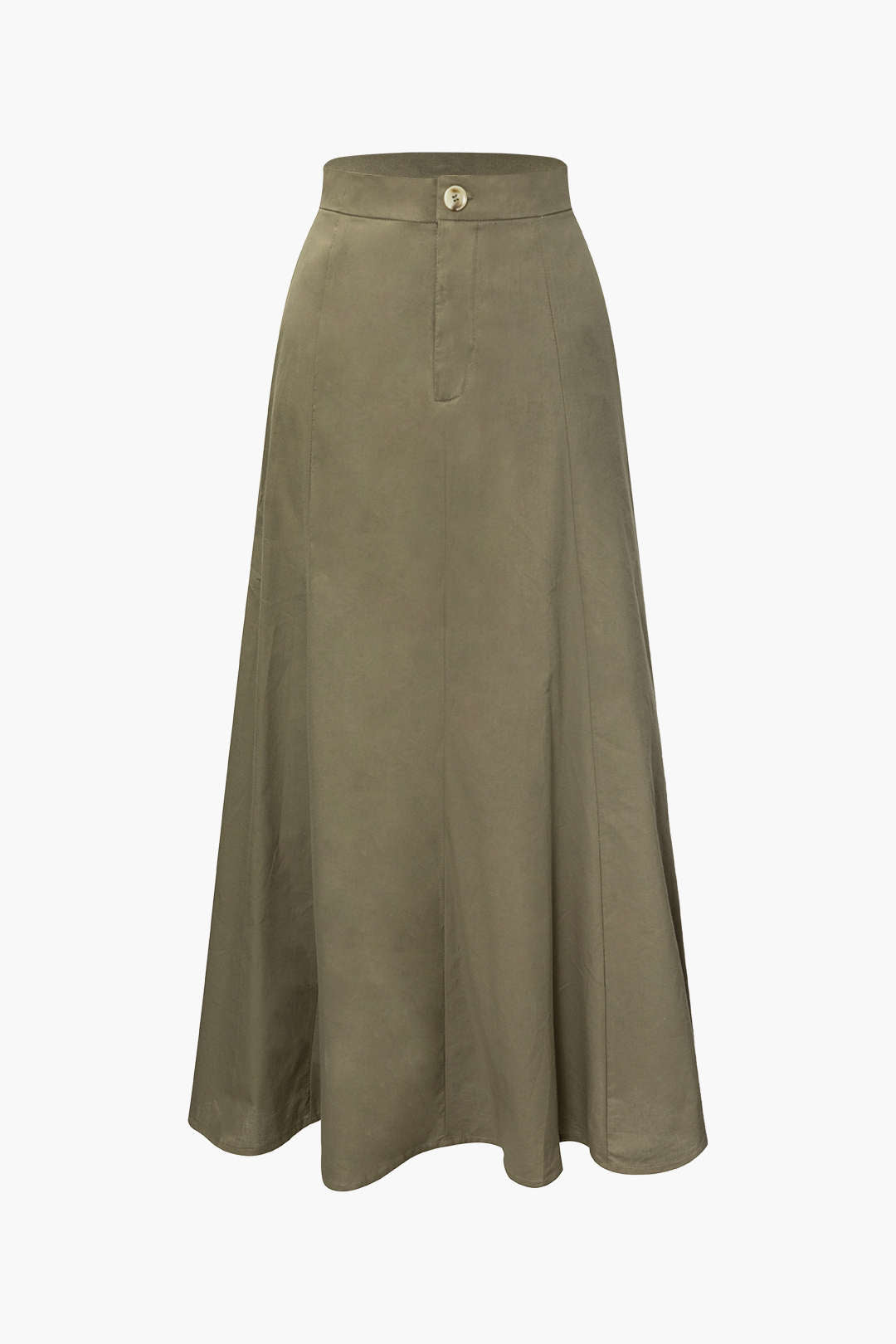 Linen-Blend High Waisted Maxi Skirt