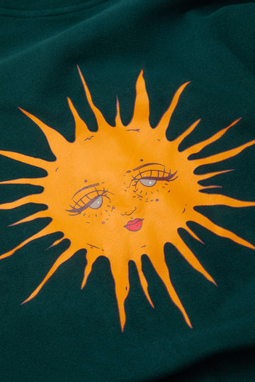 Sun Print Round Neck Sweatshirt