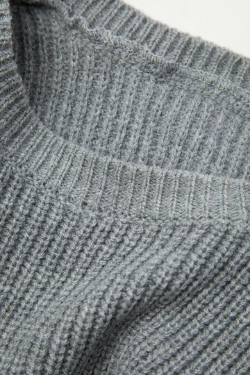 Solid Round Neck Knit Crop Sweater