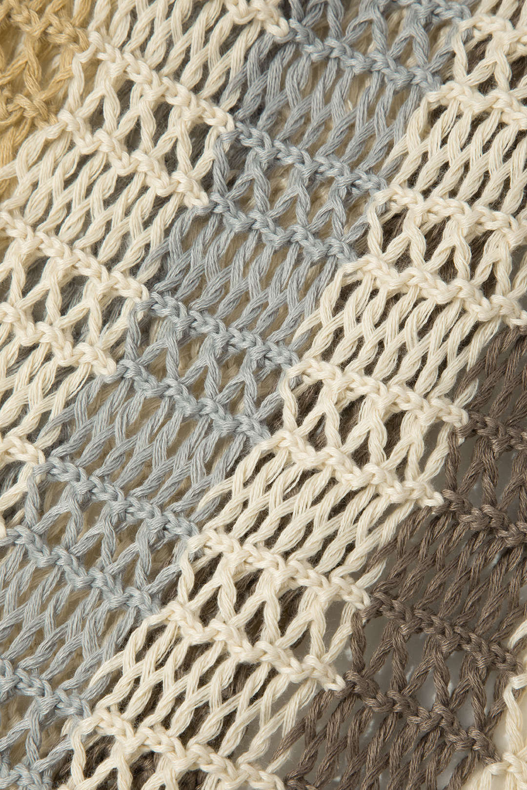 Stripe Open Knit Long Sleeve Crop Top