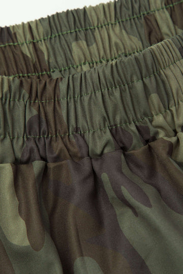 Camo Elastic Waist Maxi Skirt