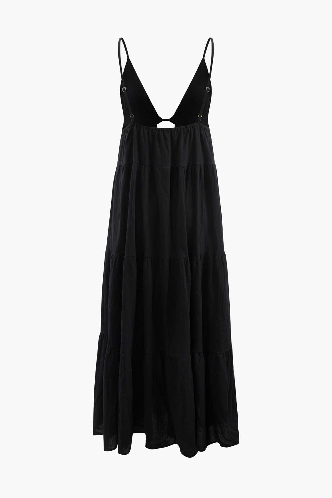 V-neck Cut Out Tiered Maxi Dress