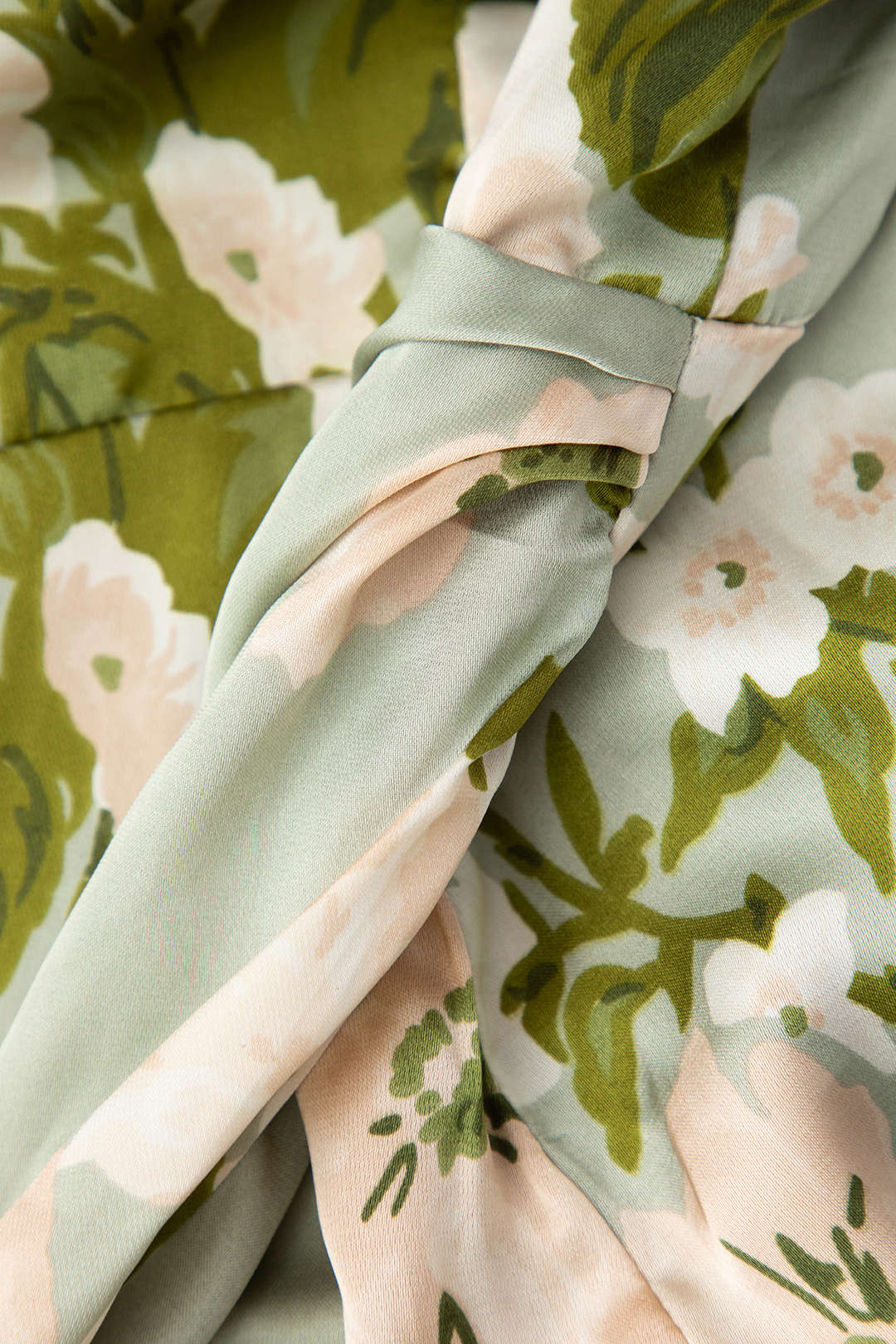 Floral Print Tie Strap Wrap Slit Midi Dress