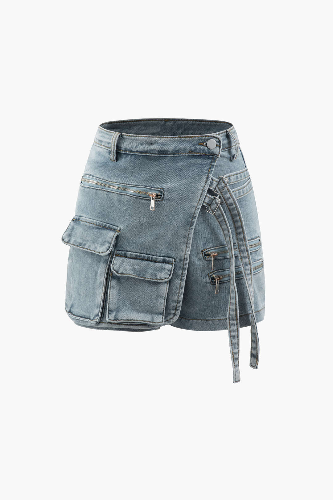Flap Pocket Denim Wrap Shorts – Micas