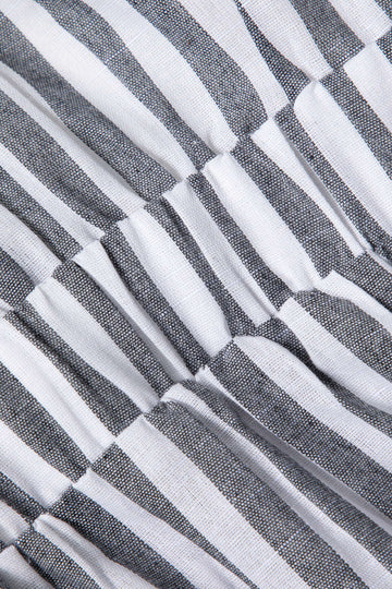 Linen-Blend Stripe Bow Front Romper