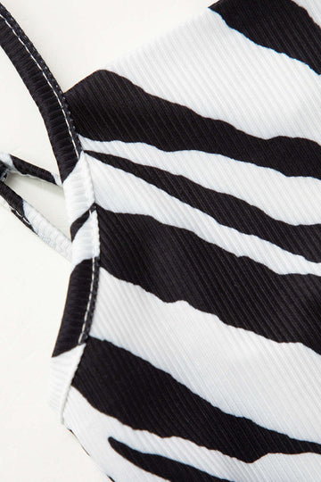 Zebra-Stripe Cami Top And Maxi Skirt Set