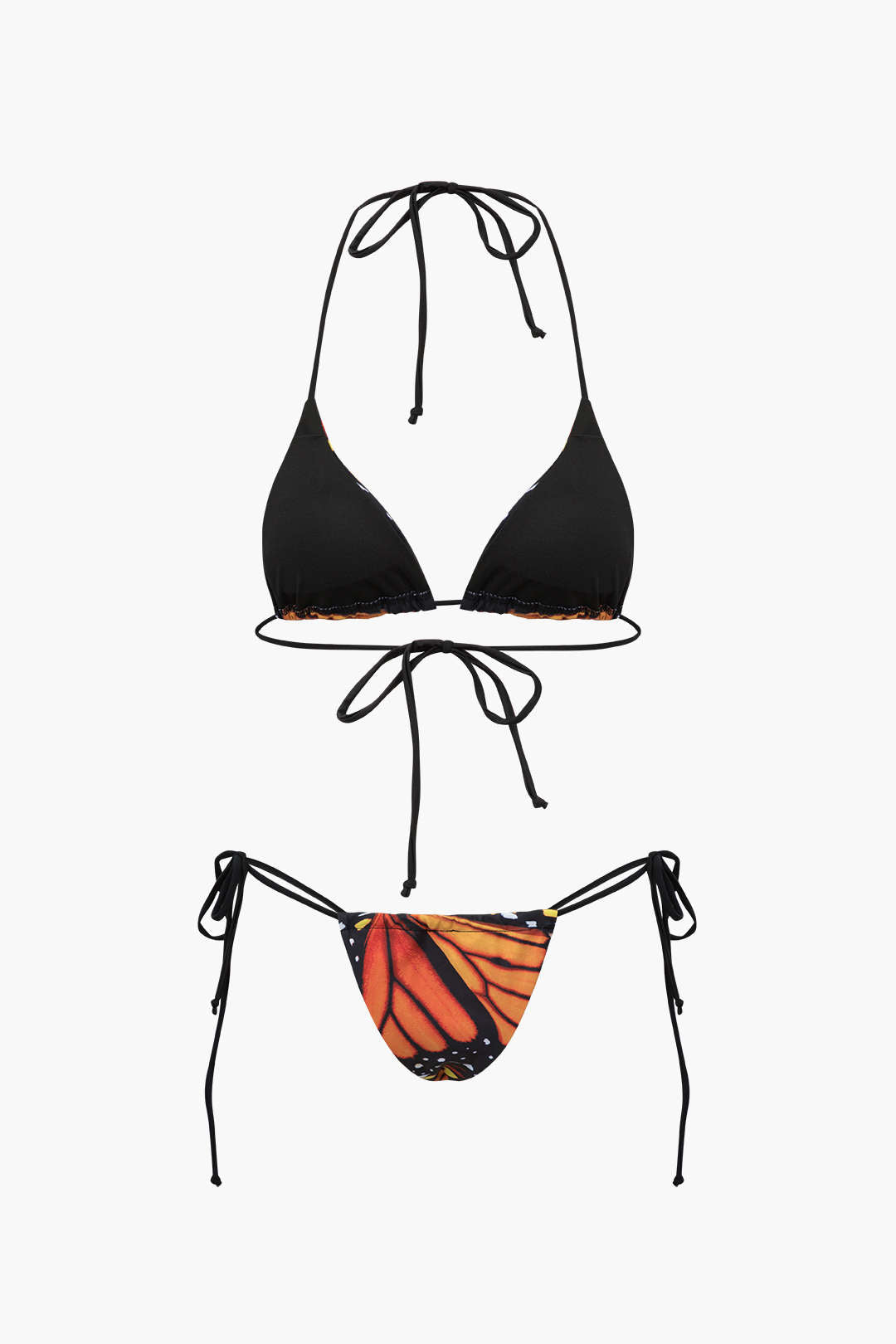 Butterfly Print Halter Tie Bikini Swimsuit