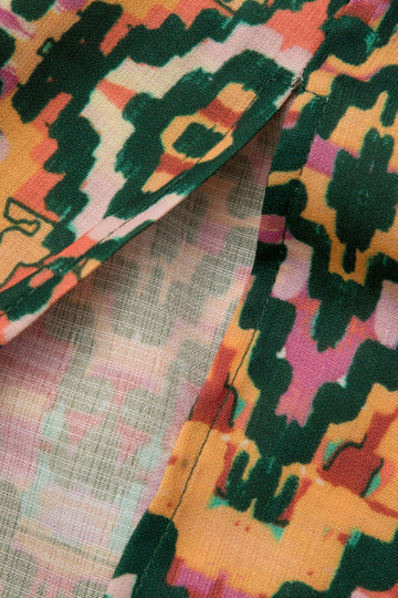 Geometric Print Knot Side Split Maxi Skirt