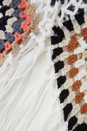 Crochet Tassel Hem Cover-up Top