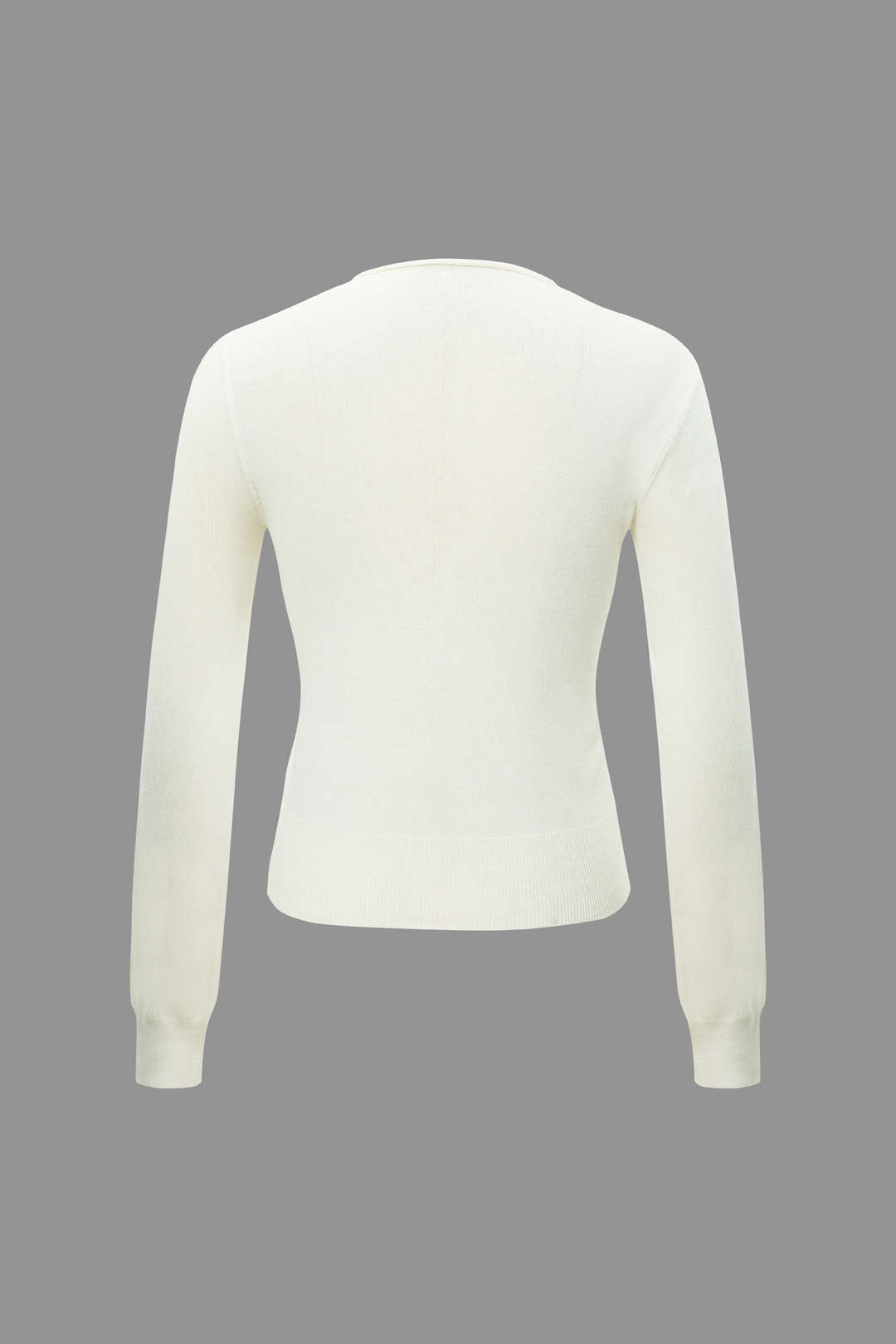 Round Neck Cut Out Knit Long Sleeve Top