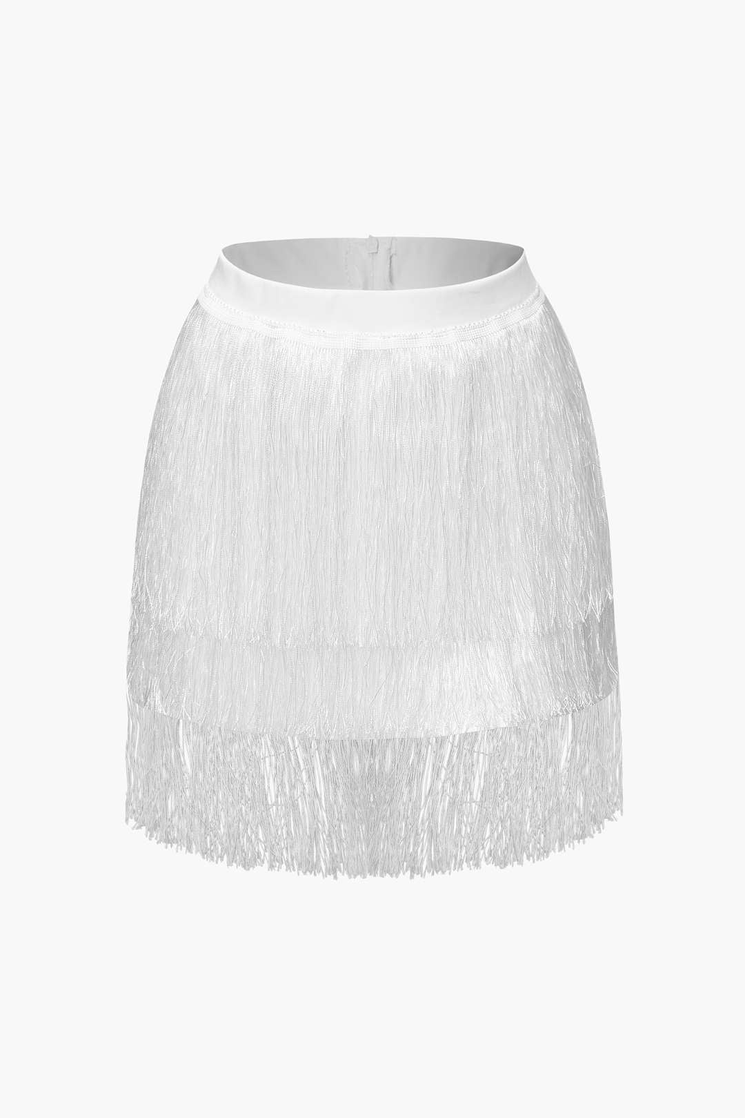 Fringe Cami Top And Tiered Mini Skirt Set