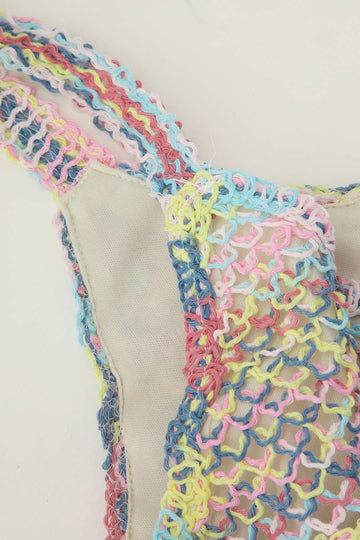 Multicolor Crochet Knit Crop Cami Top