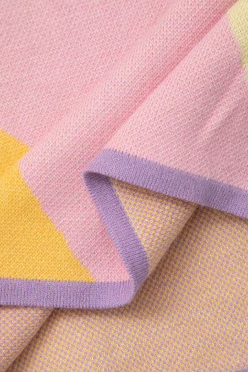 Colorblock Halter Backless Knit Mini Dress