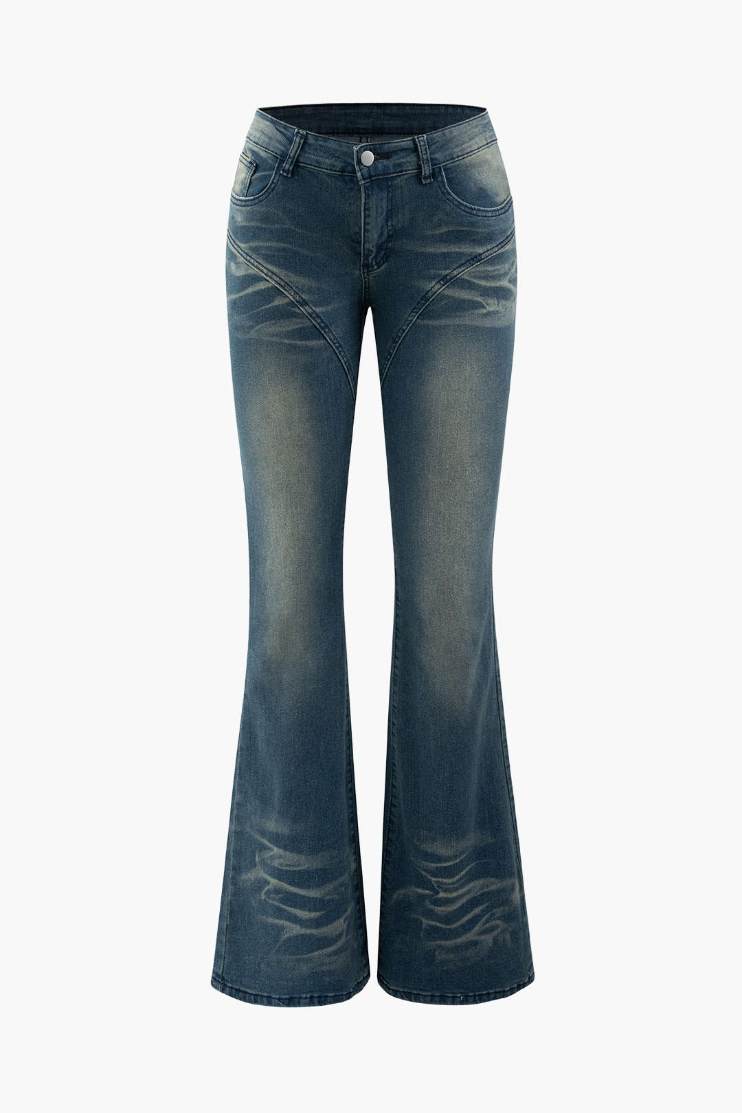 Faded Distressed Bootcut Jeans