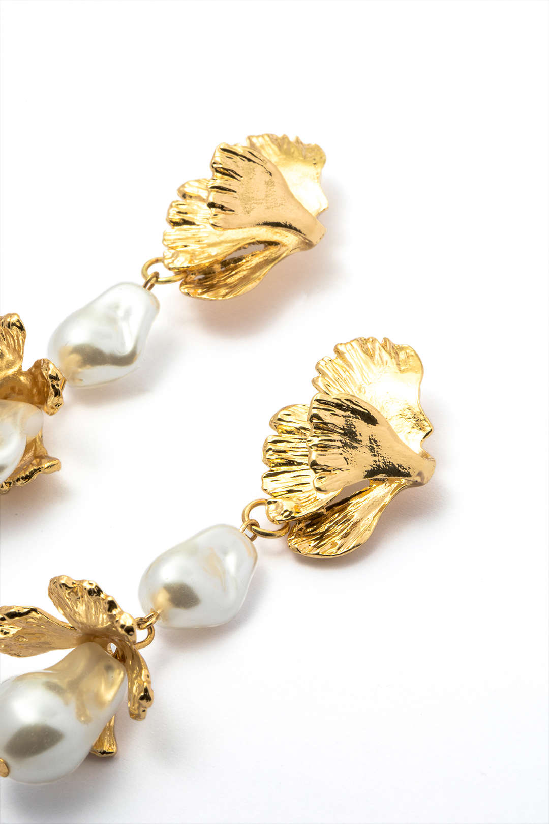 Flower & Pearl Drop Earrings