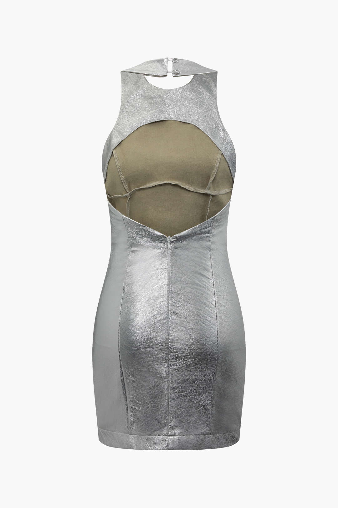 Metallic Backless Mini Dress