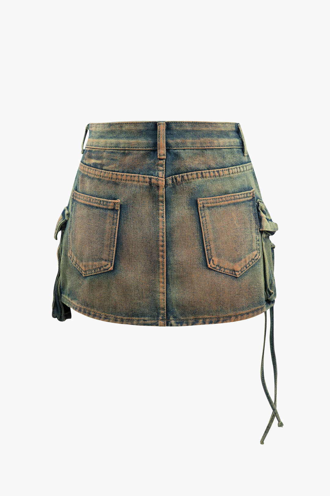 Flap Pocket Denim Mini Skirt