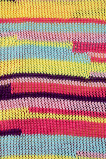 Multi Stripe V-neck Knit Halter Maxi Dress