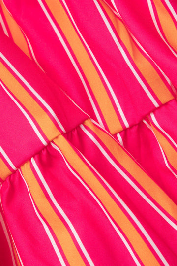 Contrast Stripe One Shoulder Backless Mini Dress