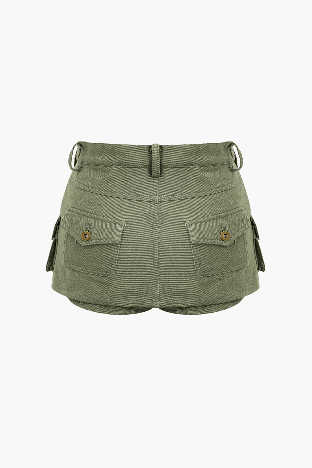 Flap Pocket Tie Cargo Mini Skirt