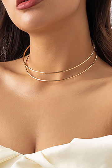 Metal Hollow Out Cuff Choker Necklace