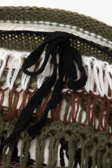 Stripe Open Knit Crop Top