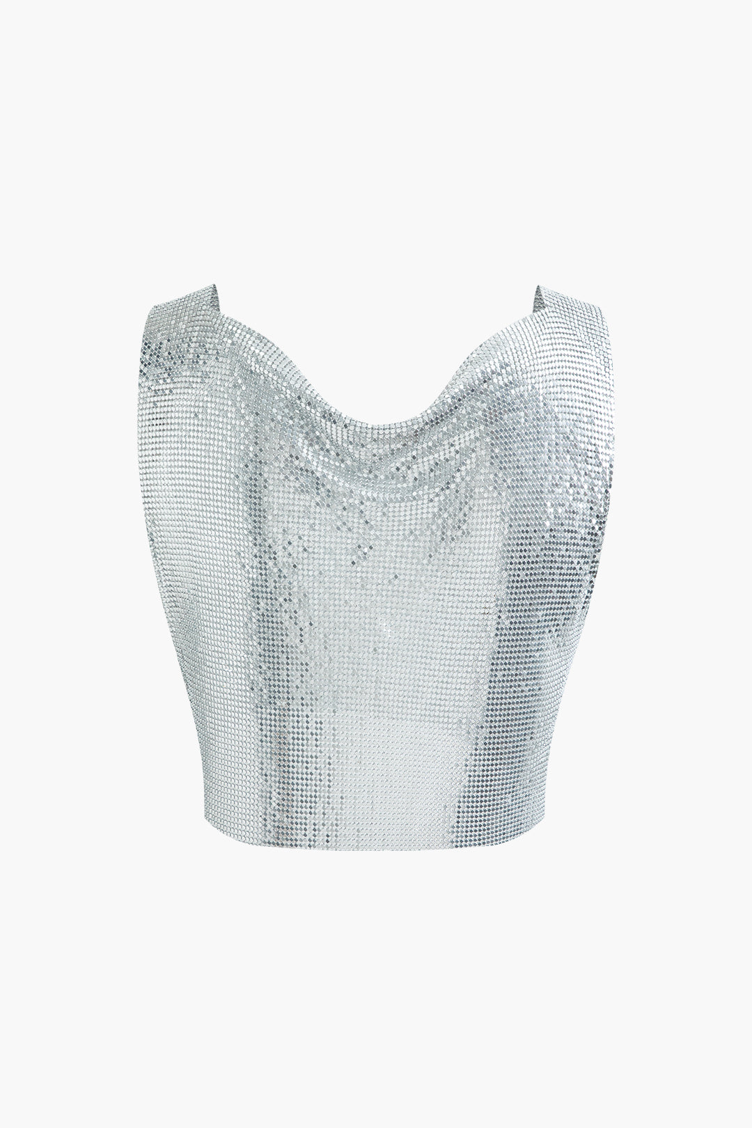 Sequin Chainmail Crop Tank Top
