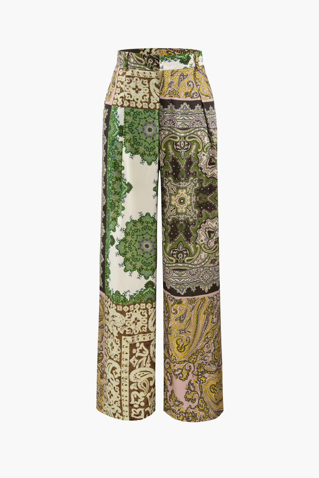 Graphic Print Pleated Pants