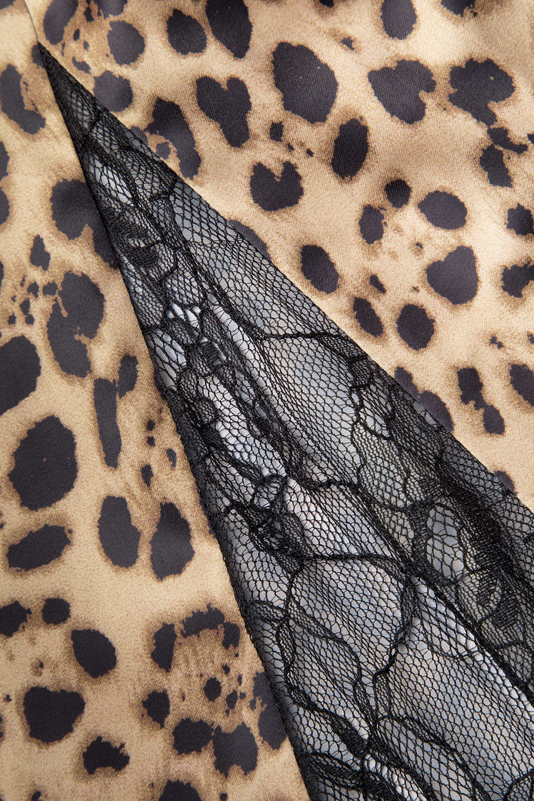 Leopard Print Lace Detail Maxi Skirt