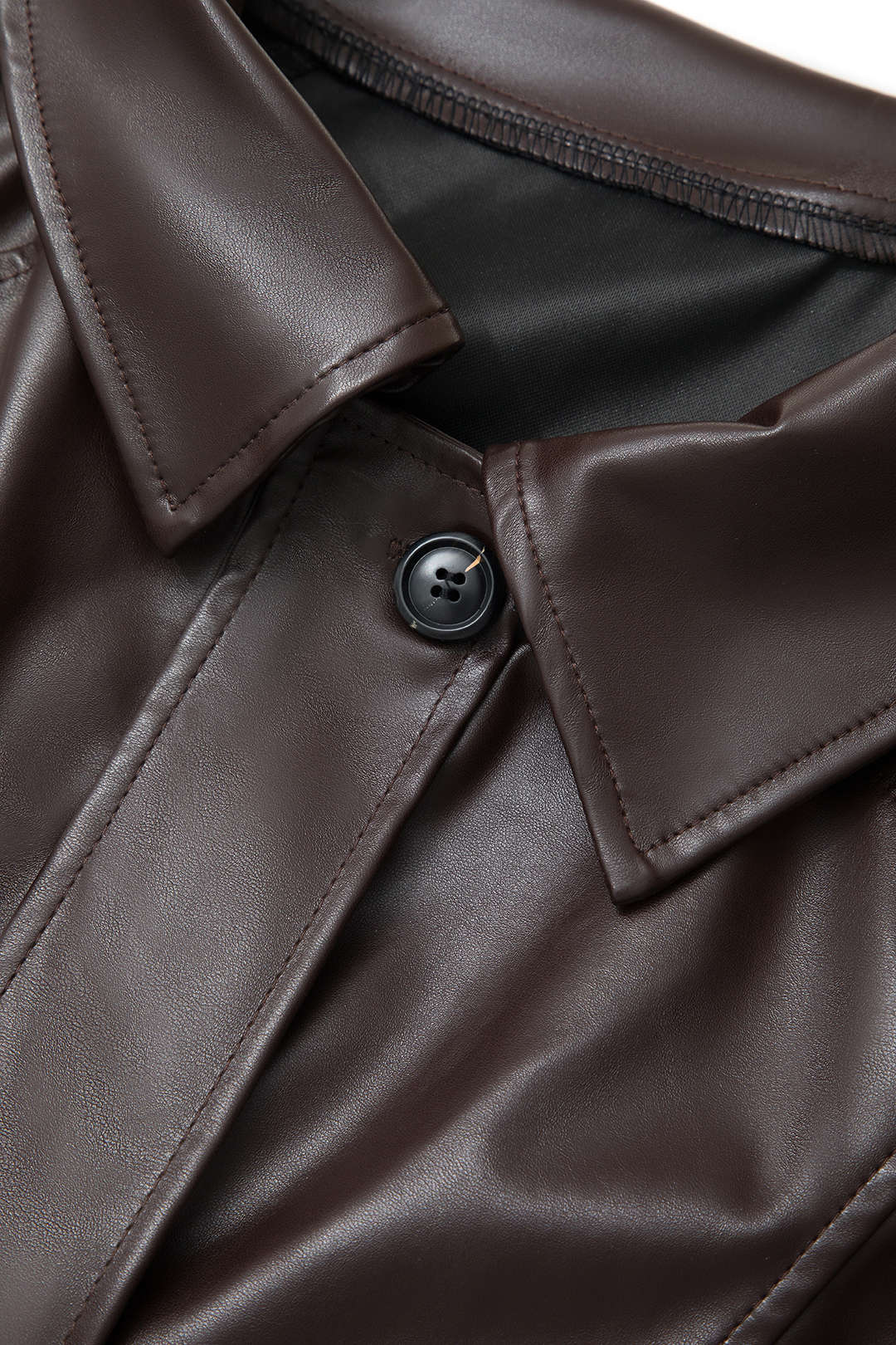 Retro Faux Leather Zip Up Jacket