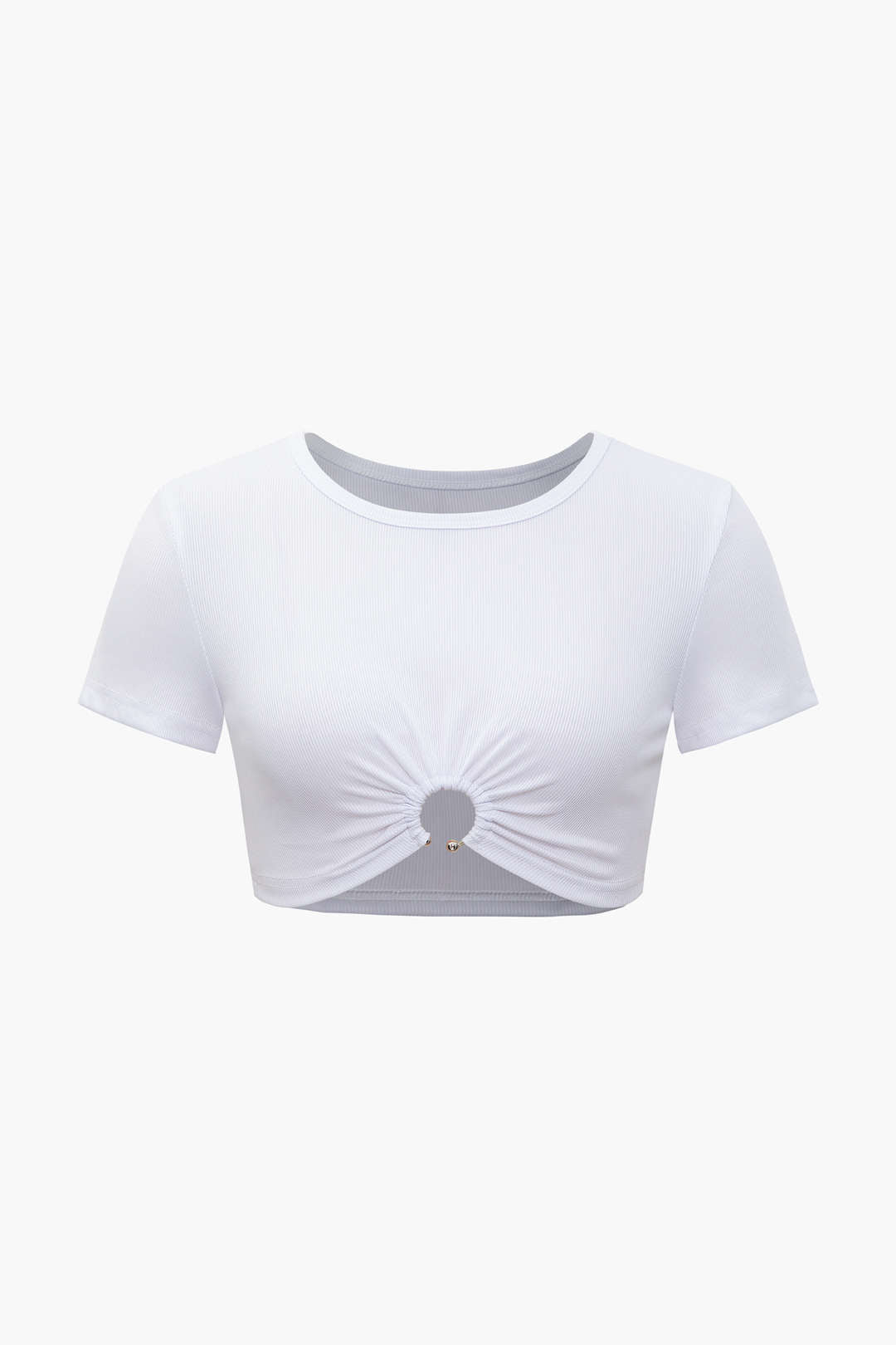 U-ring Hem Ruched Crop T-shirt – Micas