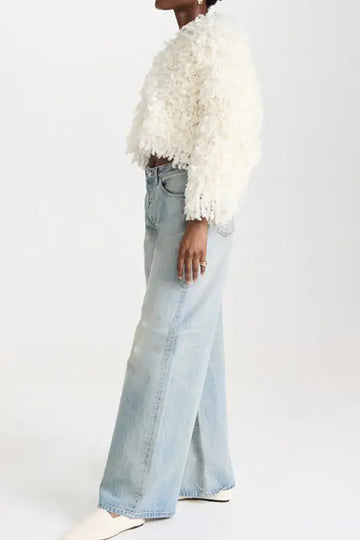 Round Neck Long Sleeve Fluffy Top