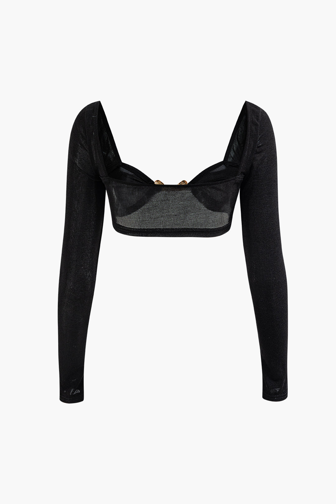 U-Ring Square Neck Crop Top And Asymmetric Slit Skirt Set
