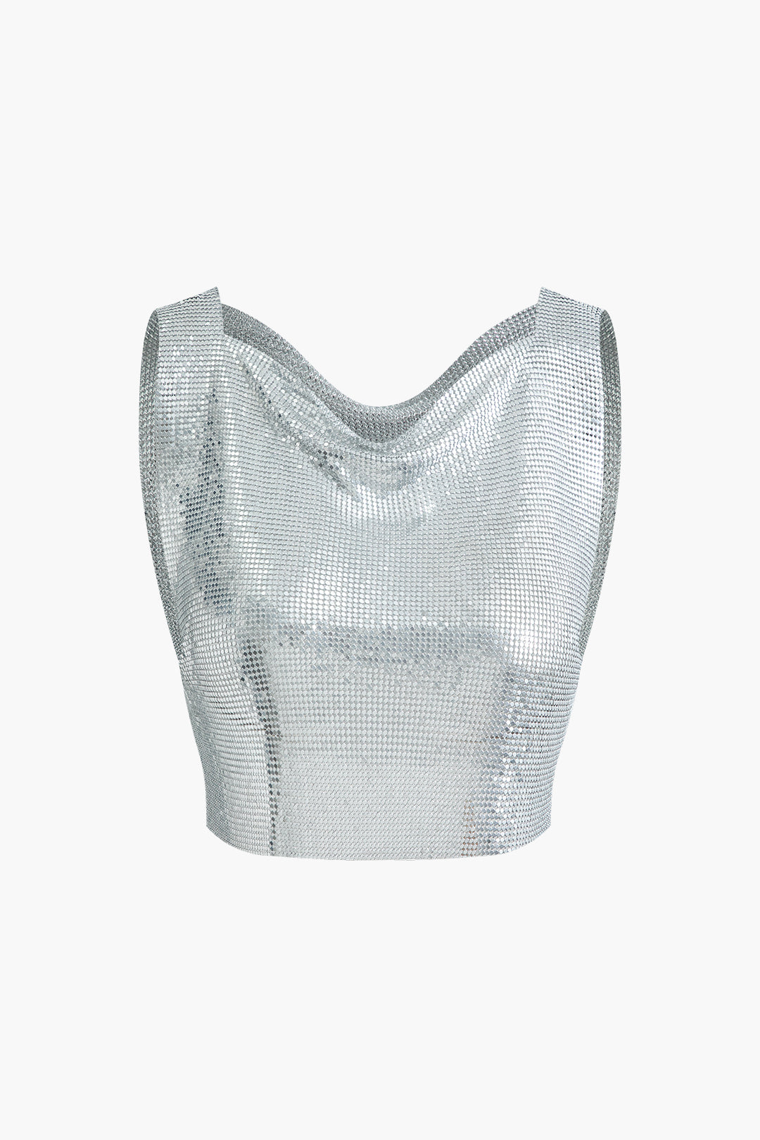Sequin Chainmail Crop Tank Top