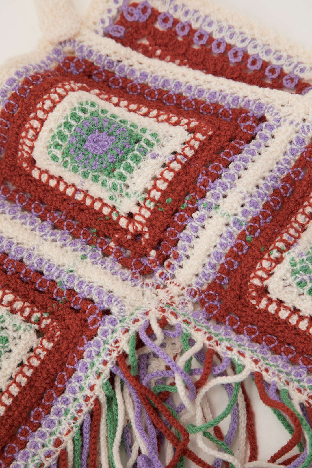 Crochet Knit Fringe Hem Cami Top