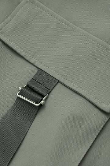 Asymmetric Flap Pocket Wrap Cargo Mini Skirt