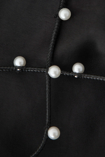 Pearl Detail Satin Backless Maxi Dress