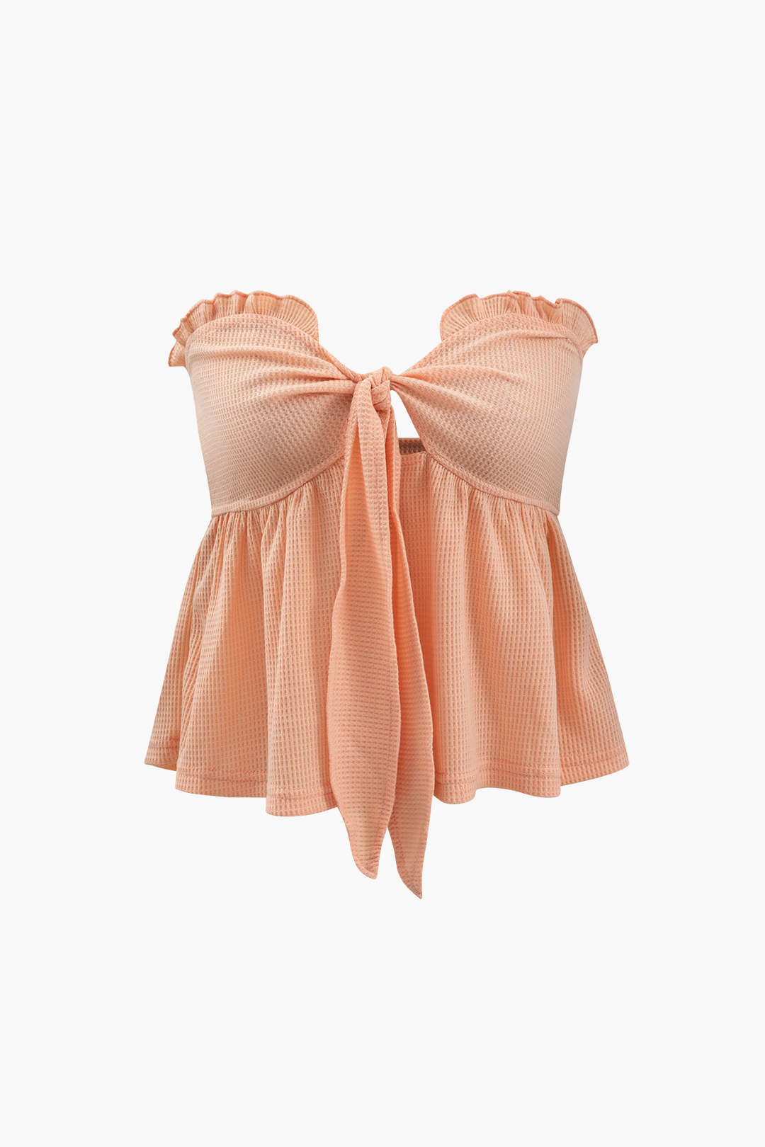 Frill Trim Knot Front Tube Top