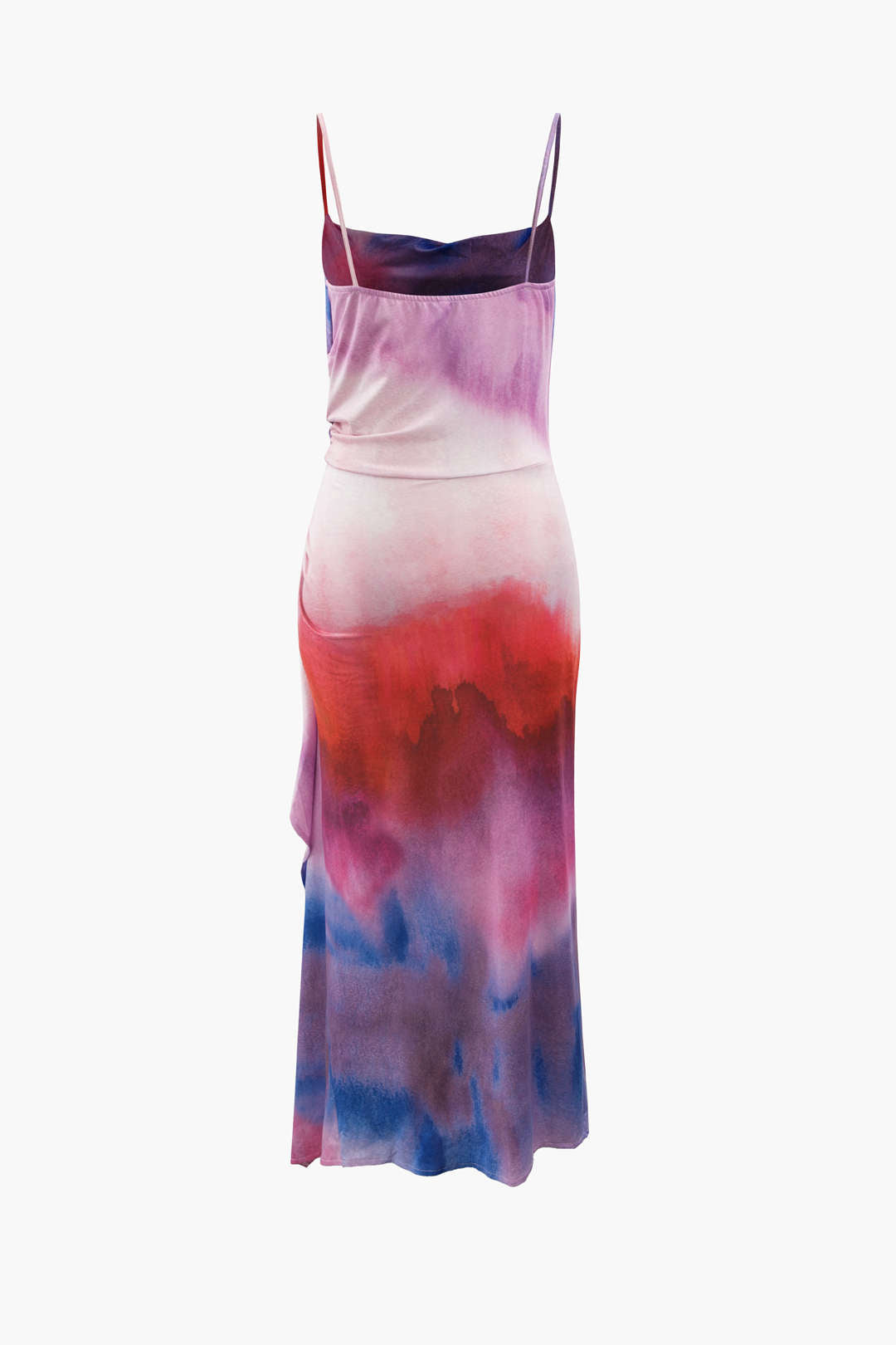 Tie Dye Asymmetric Twist Detail Midi Dress