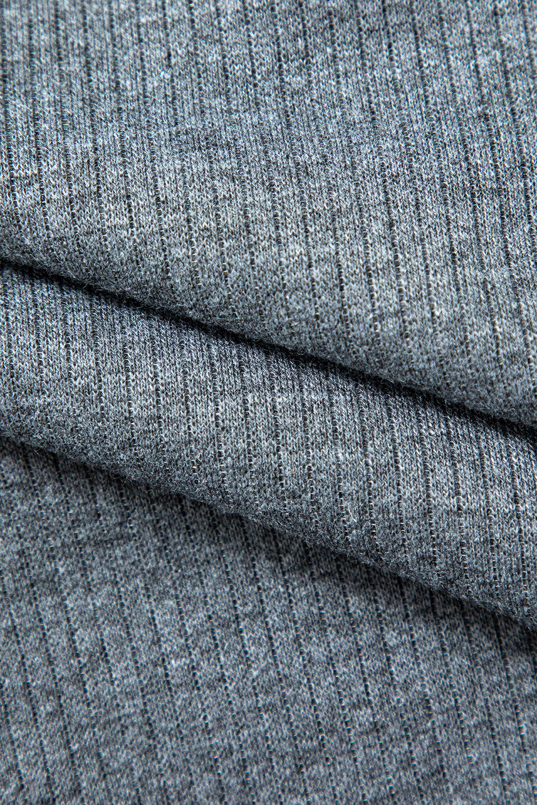 Asymmetric Rib Knit V-Hem Long Sleeve Top