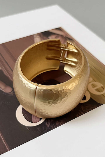 Metal Gold Geometric Cuff Bangle Bracelet